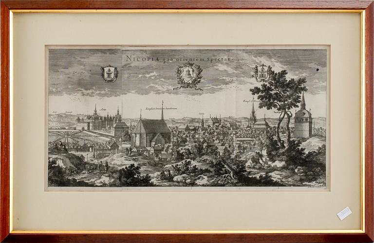 KOPPARSTICK, 2 st, bla efter Robert Gaywood, 1600-1700-tal.