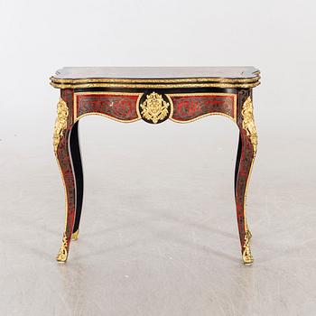 A late 20th century card table in Boulle-style.