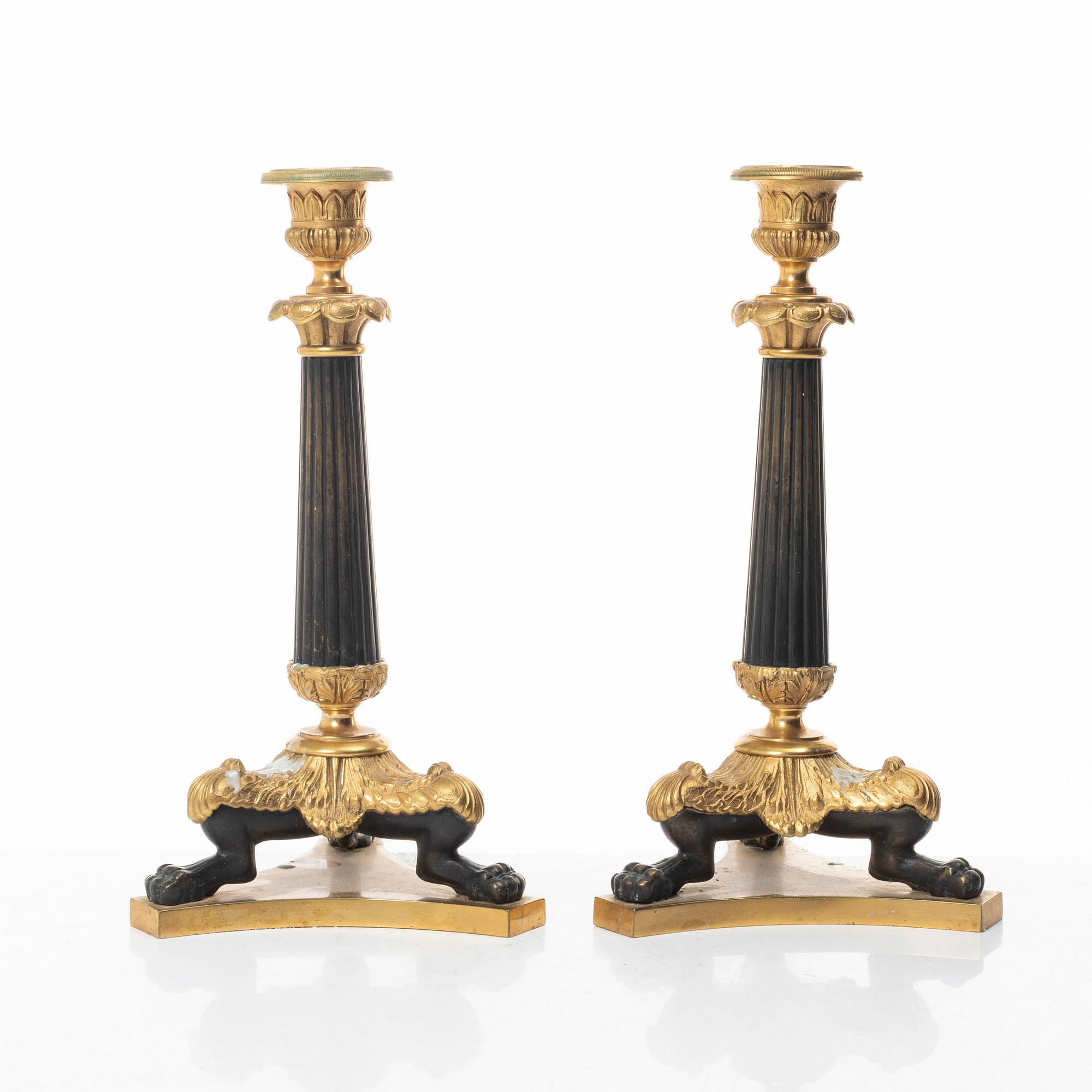 Candelabra, a pair. Late Empire style, late 19th century.