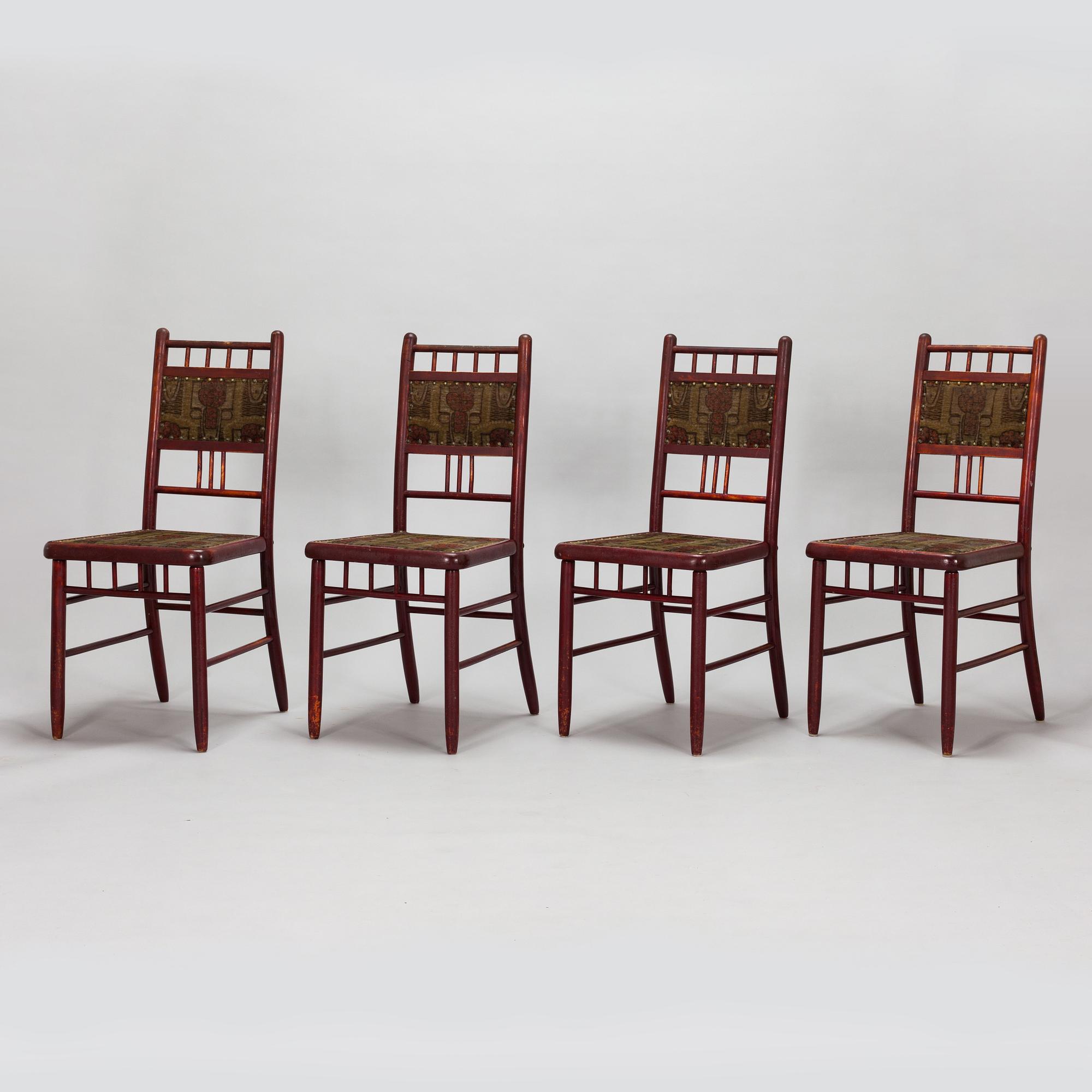 Four model 22 chairs. Suomen tuoli-, kalusto- ja sorvaustehdas, Jyväskylä & Muurame. 1910/20s.