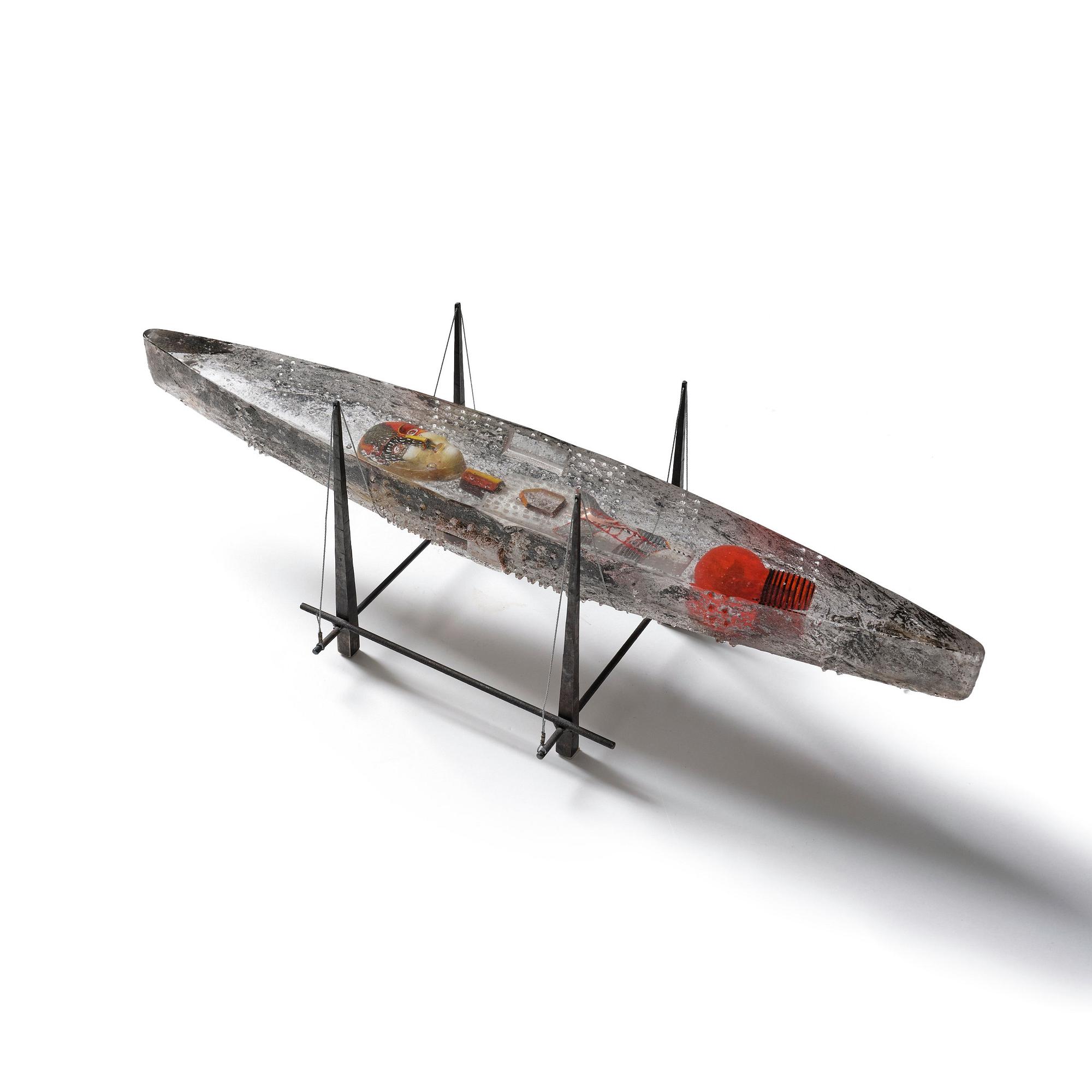 Bertil Vallien, a sand cast glass sculpture of a boat, Pilchuck, USA 2011.