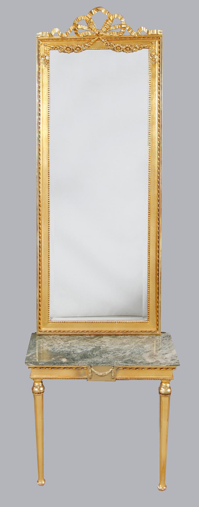 SPEGEL MED BORD, gustaviansk stil, 1900-talets mitt.