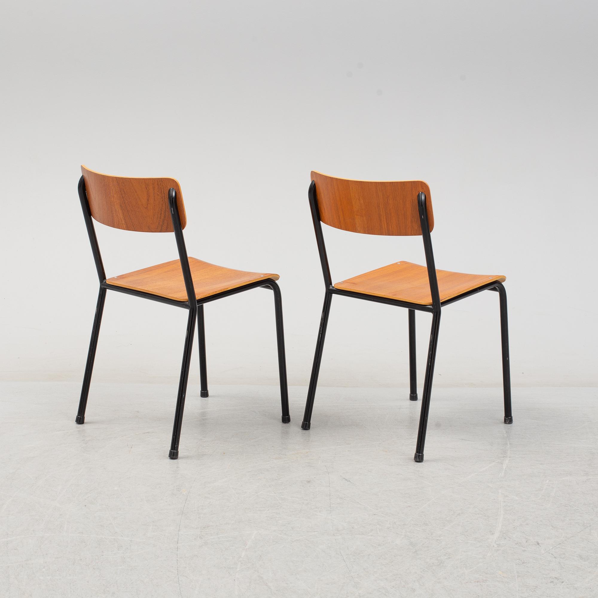 STOLAR, 6 st, Grythyttan Stålrörsmöbler, 1900-talets andra hälft.