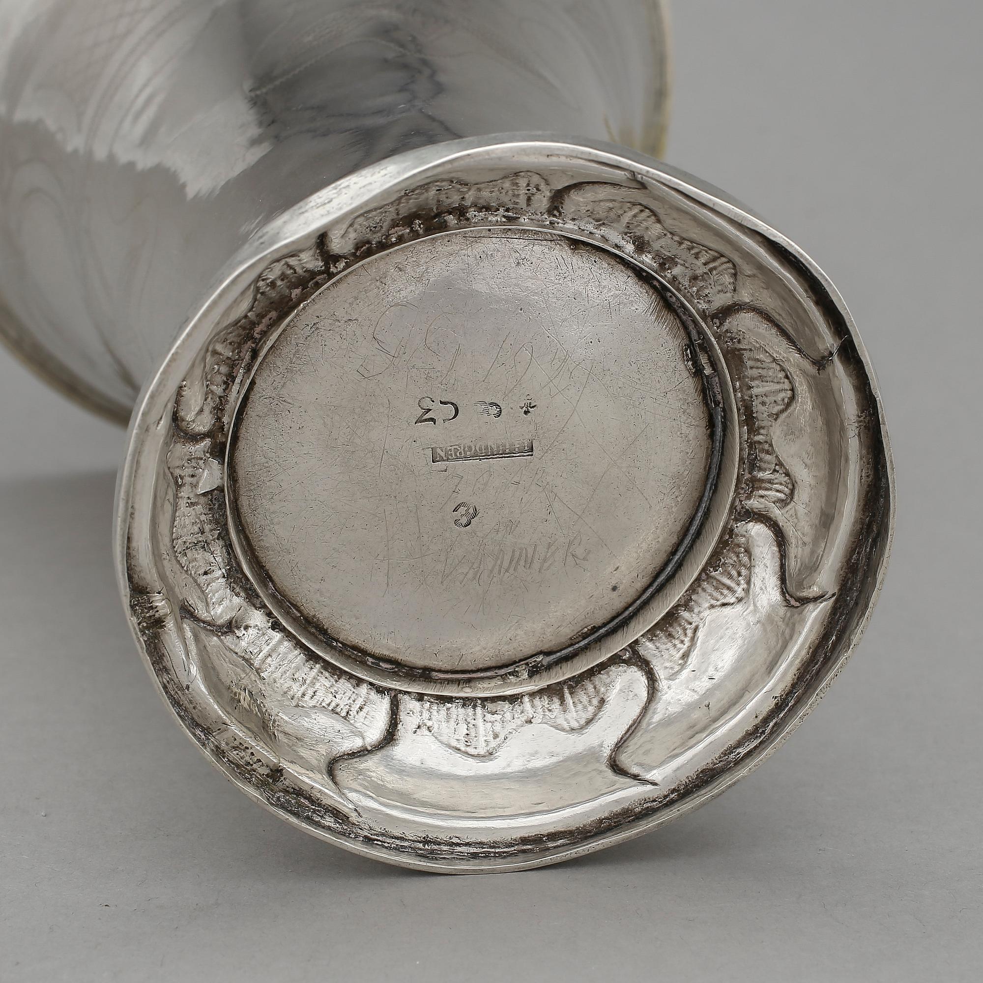 BÄGARE, silver, Johan Lundgren, Enköping 1809. 479 gram.