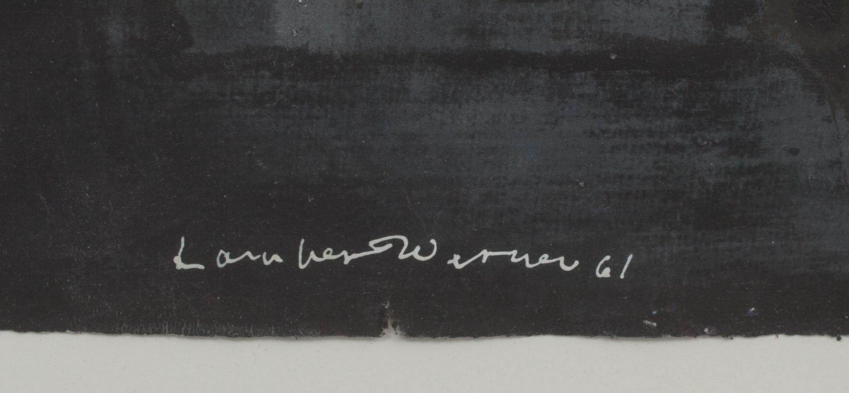 LAMBERT WERNER, blandteknik på papper, signerad samt daterad -61.