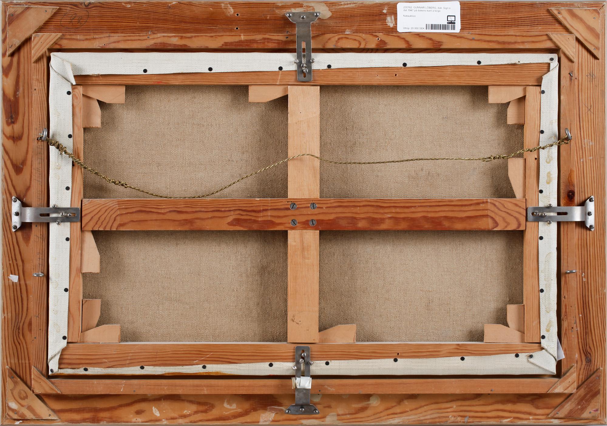 GUNNAR LÖBERG, olja på duk. Sign o dat 1947 på dukens kant a tergo.