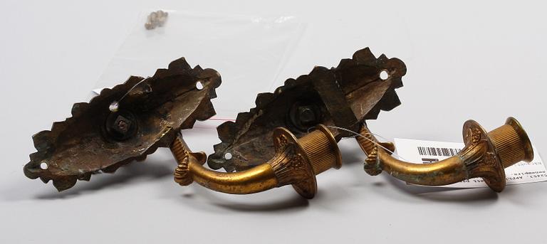 APPLIQUER, ett par, senempire. 1800-talets mitt.