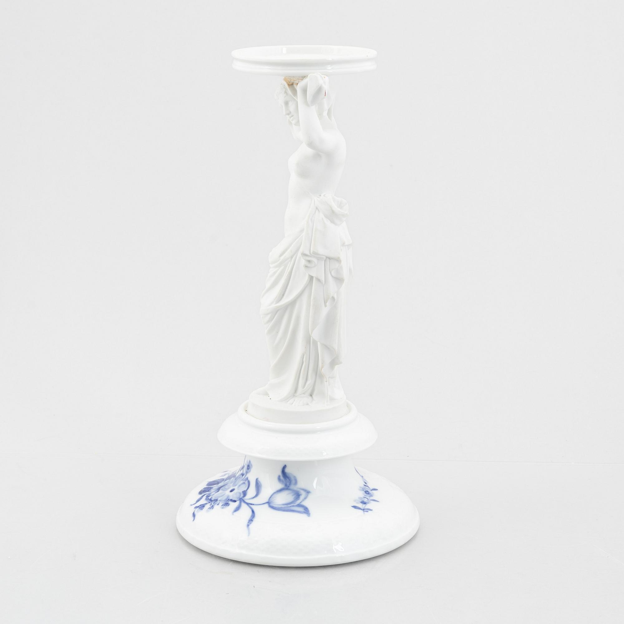 Fot till lampa eller uppsatsskål, porslin och parian, Royal Copenhagen, Danmark, 1889-1922.