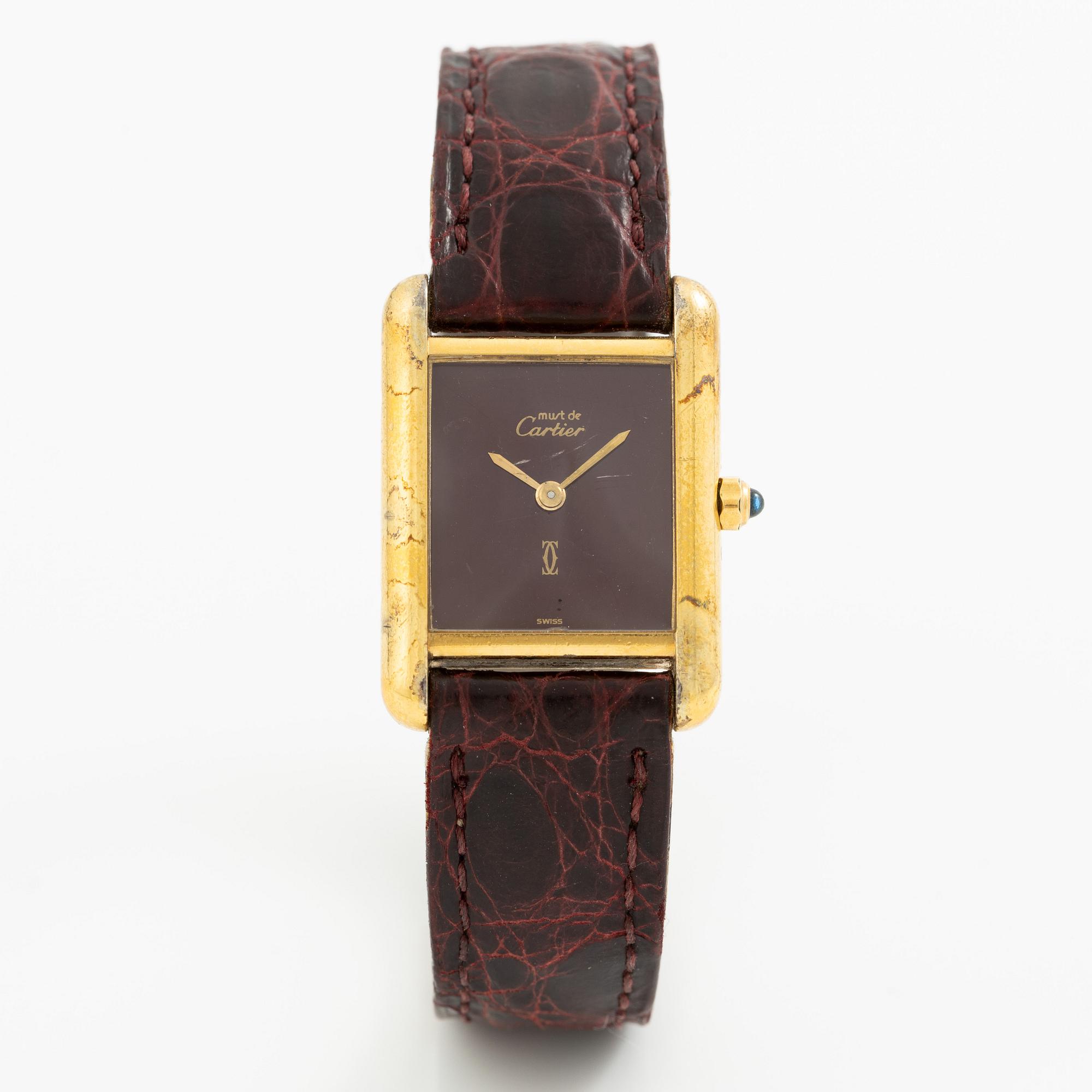 must de CARTIER, Tank, wrustwatch, 20,5 x 20 (28) mm.