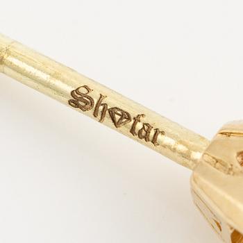 Earrings 14K gold with brilliant-cut diamonds.