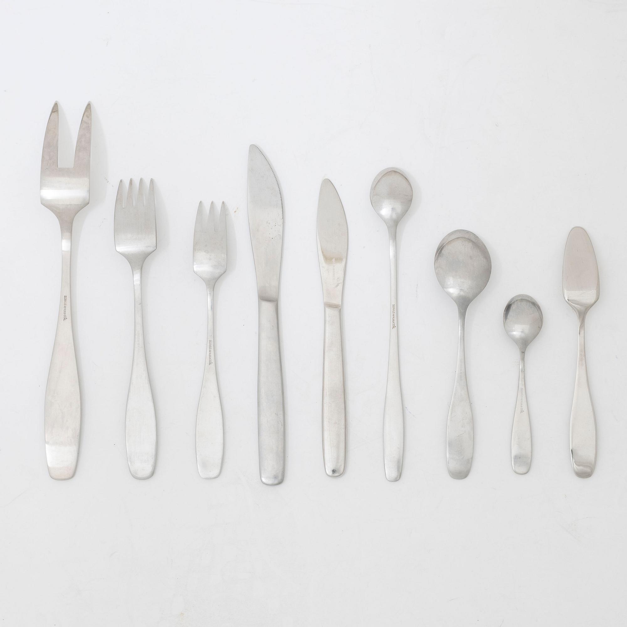 Sigurd Persson, cutlery service, 68 pieces, stainless steel, "Servus".