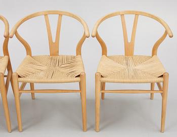 Hans J. Wegner, chairs, 4 pcs, "CH24", Carl Hansen & Son, Denmark, 21st century.