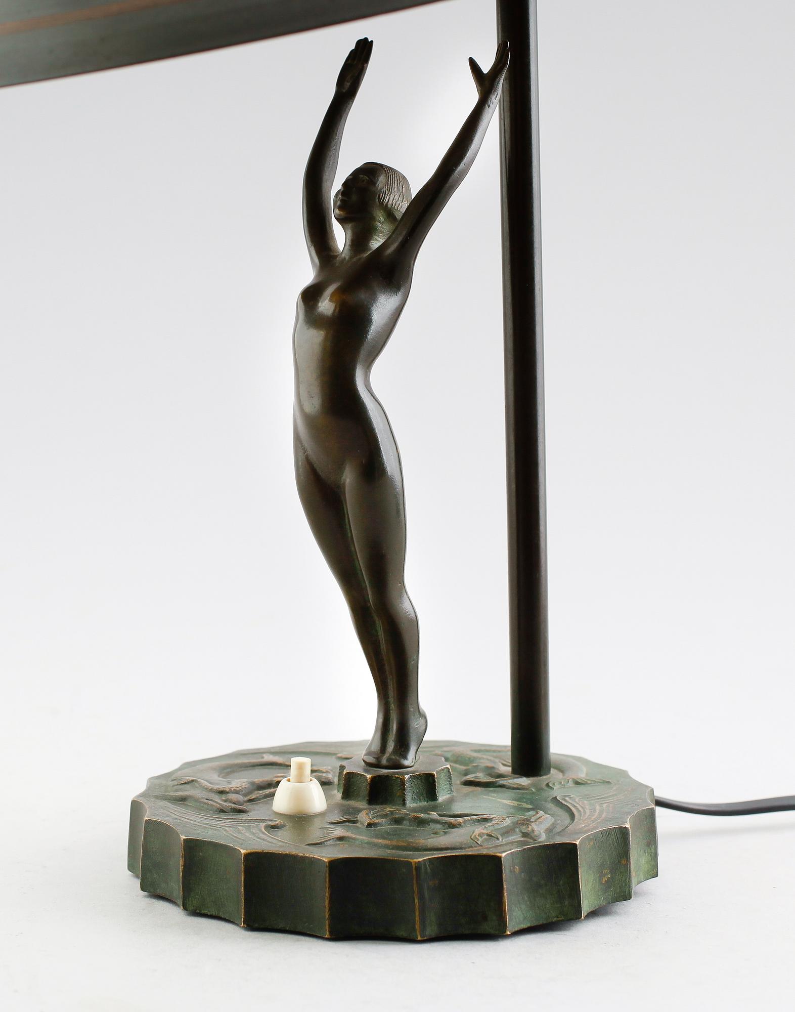 BORDSLAMPA, art déco, brons, 1900-talets första hälft.