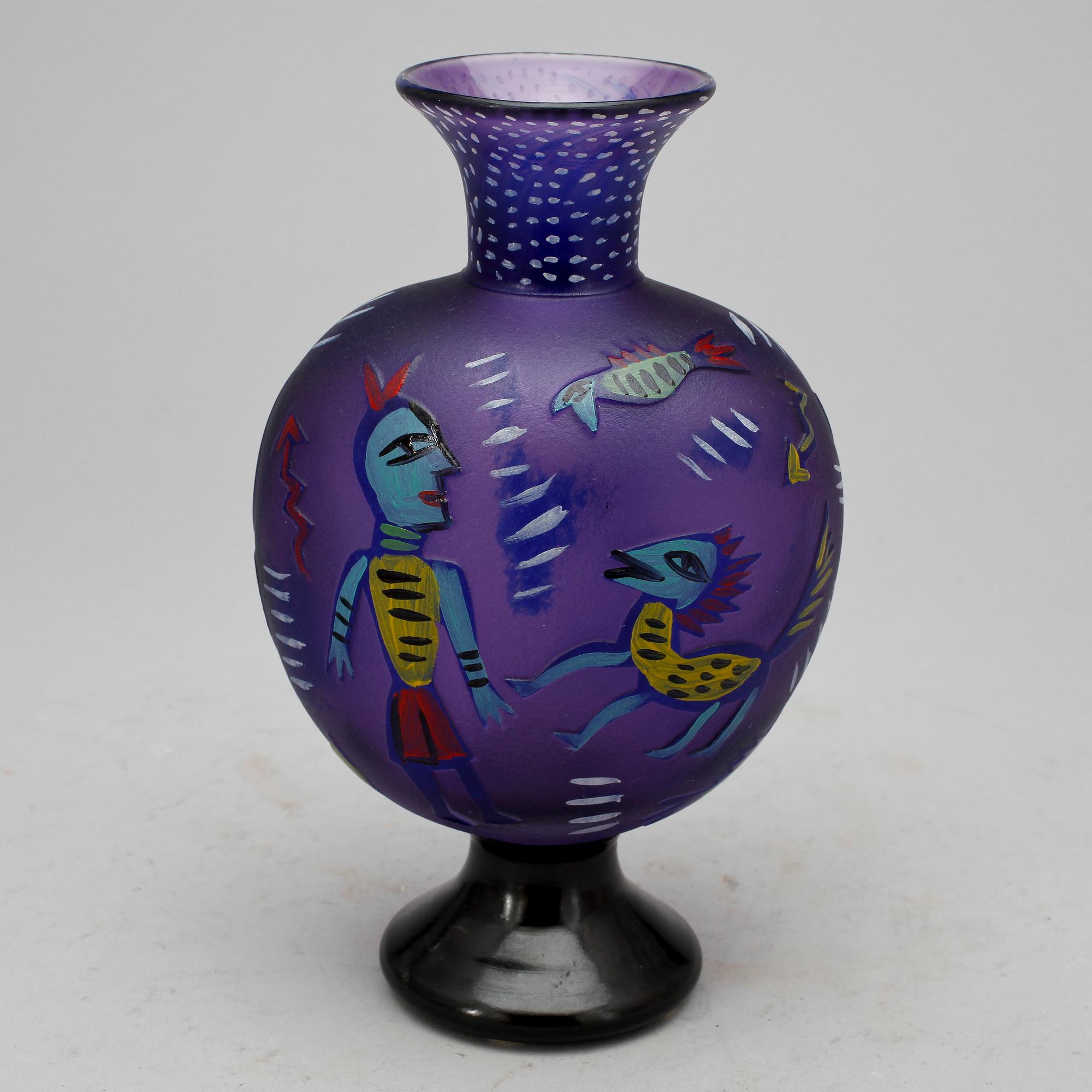 FLASKA, glas, Ulrica Hydman-Vallien, Kosta Boda.