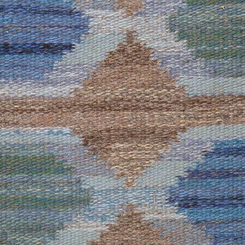 A CARPET, flat weave, "Tulpan", 244,5x172 cm, signed NH KH (Nea Hållfast, Klockargårdens Hemslöjd), Sweden, the 1970's.