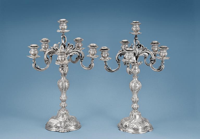 A PAIR OF CANDELABRAS.