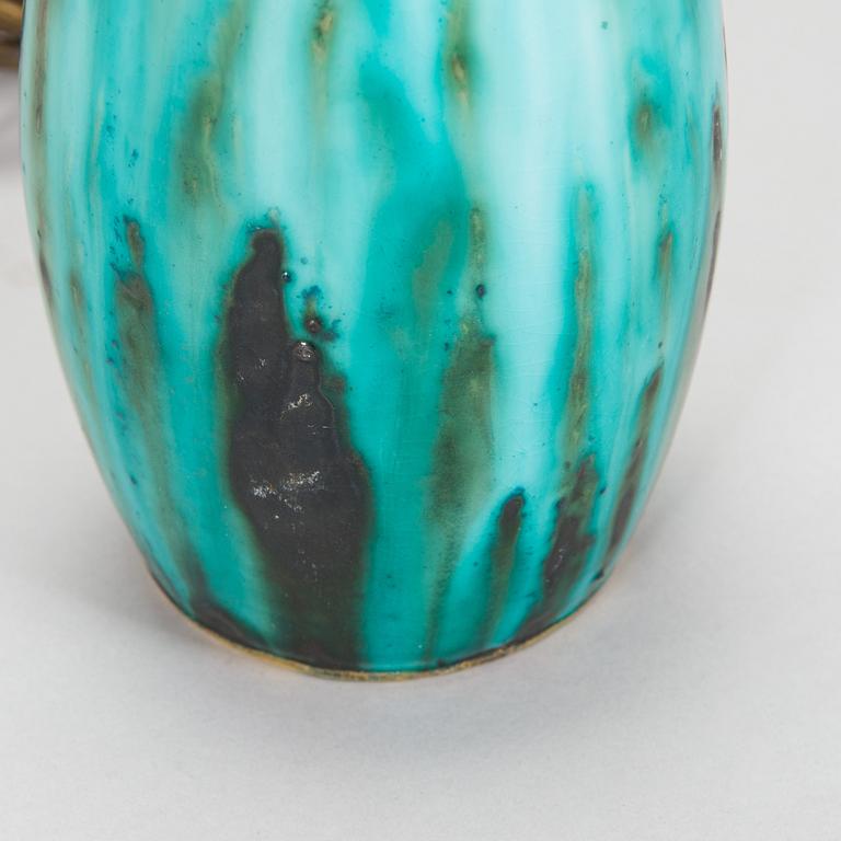 Friedl Holzer-Kjellberg, a ceramic tablelamp, signed Arabia -F.H.Kj.-.