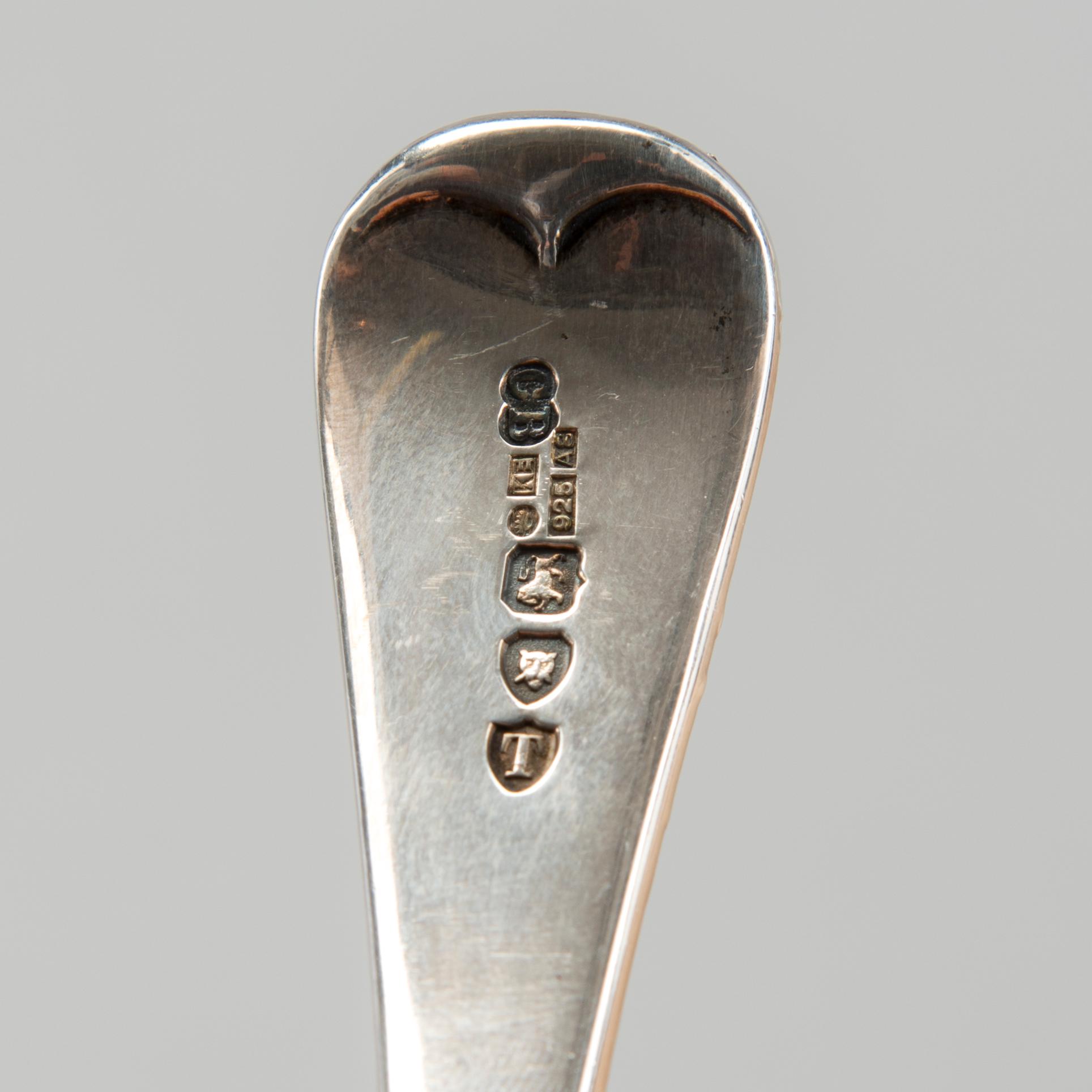 SKÅL och SKED, sterlingsilver, Charles Boyton, London 1894, finska kontrollstämplar. Totalvikt ca 350 g.