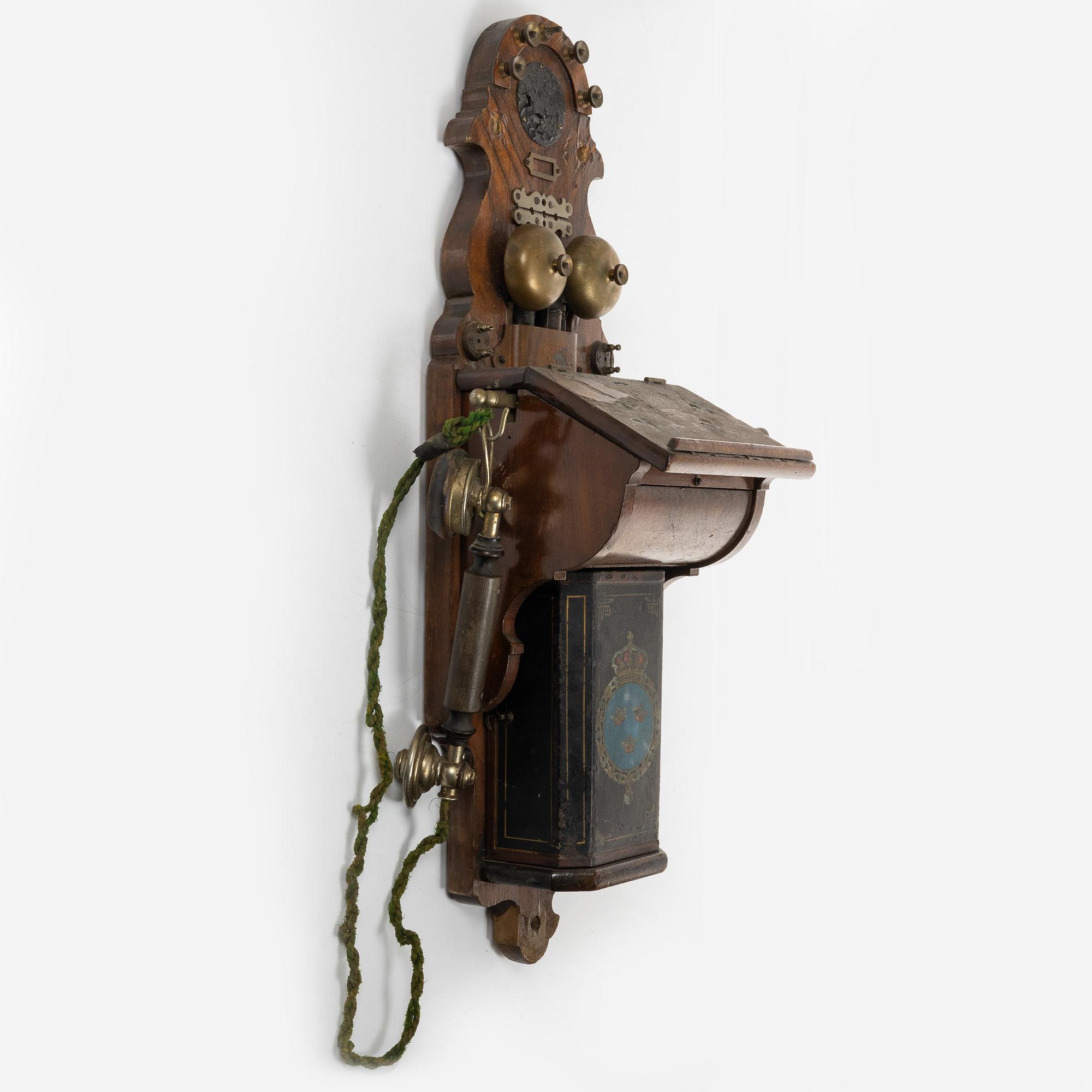 A wall mounted telephone, L.M. Ericsson, Stockholm, early 20th century.
