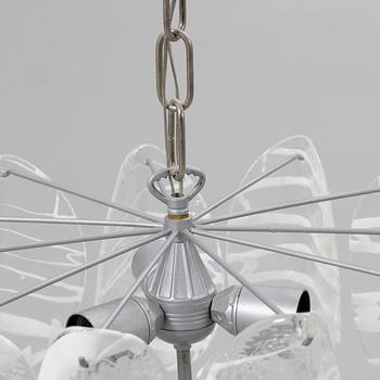 Ceiling lamp, Probably Mazzega, Murano, Italy, second half of the 20th century.