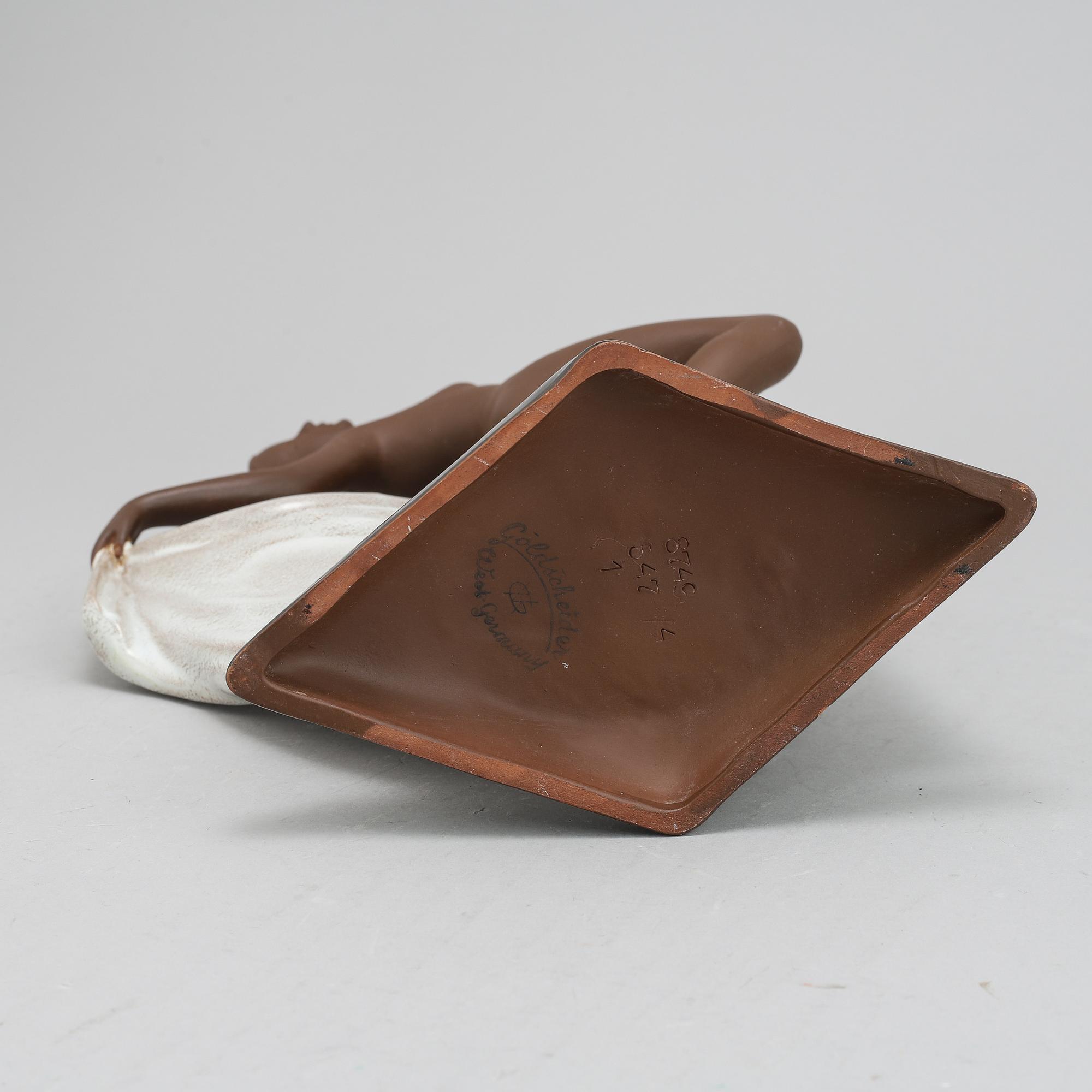 An earthenware sculpture, 'Adagio', by Josef Lorenzl, Goldscheider, West Germany,