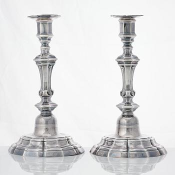 Ljusstakar, ett par, silver, Marsielle 1765. Louis XV.