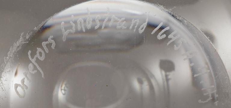 VAS, glas, Vicke Lindstrand, Orrefors. sign  och numr 1645A.4. Hj.