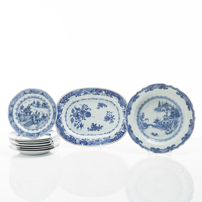Servisdelar, 10 st, kompaniporslin, Kina, Qingdynastin, Qianlong (1736-95).