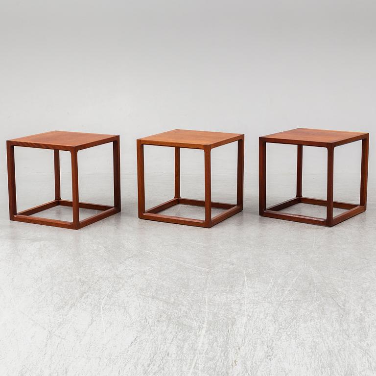 AKSEL KJERSGAARD, three Danish teak sidetables, 1950's/60's.
