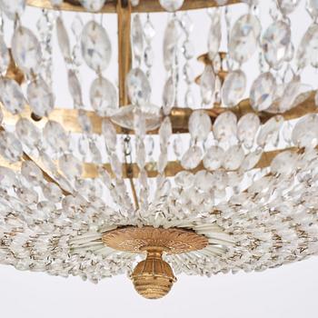 A Swedish Empire ten-light chandelier, early 19th century.