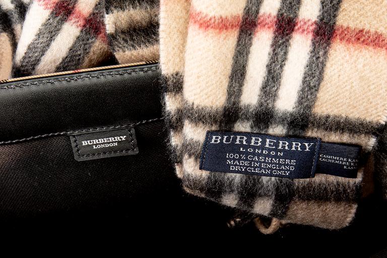 Burberry bag, scarf, England.