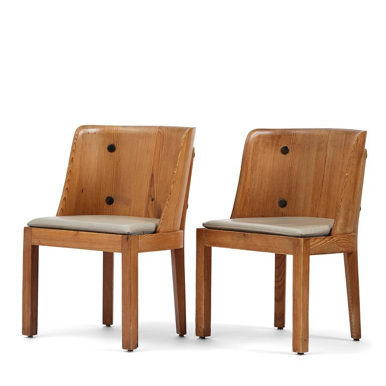 Axel Einar Hjorth, a pair of stained pine "Lovö" armchairs, Nordiska Kompaniet, Sweden, 1930s.