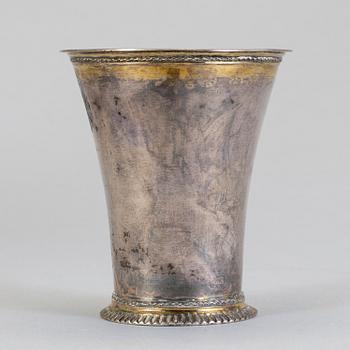 BÄGARE, silver, Anders Lundman, verksam 1745-63. Vikt ca 76 gram.