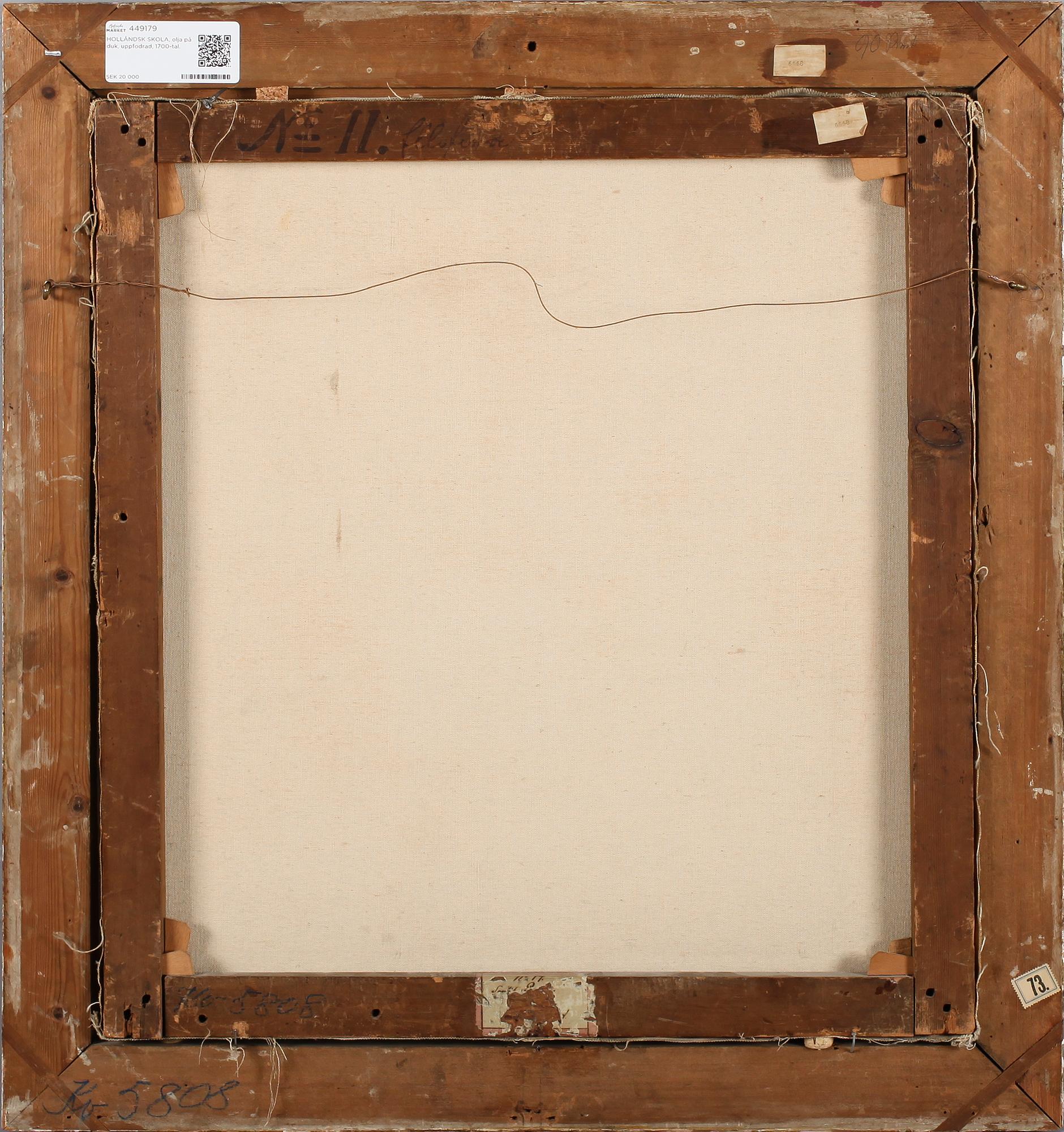 HOLLÄNDSK SKOLA, olja på duk, uppfodrad, 1700-tal.