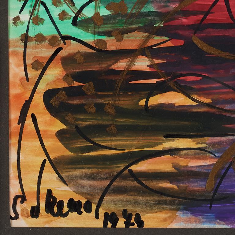 NELL WALDEN, mixed media on paper, signed and dated San Remo 1973.