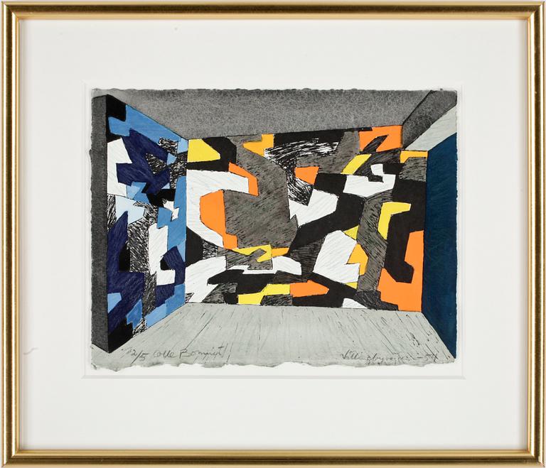 OLLE BONNIÉR, färglitografi, sign bär numrering.