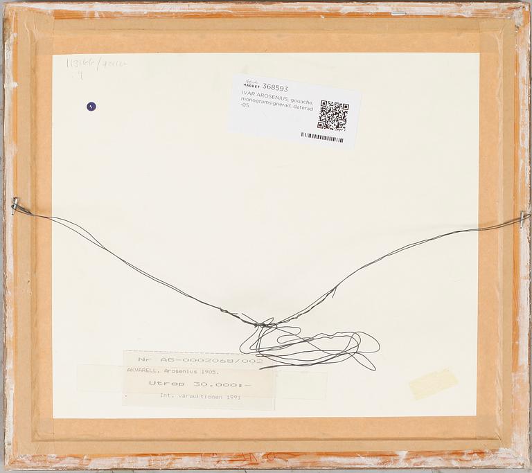 IVAR AROSENIUS, gouache, monogramsignerad, daterad -05.