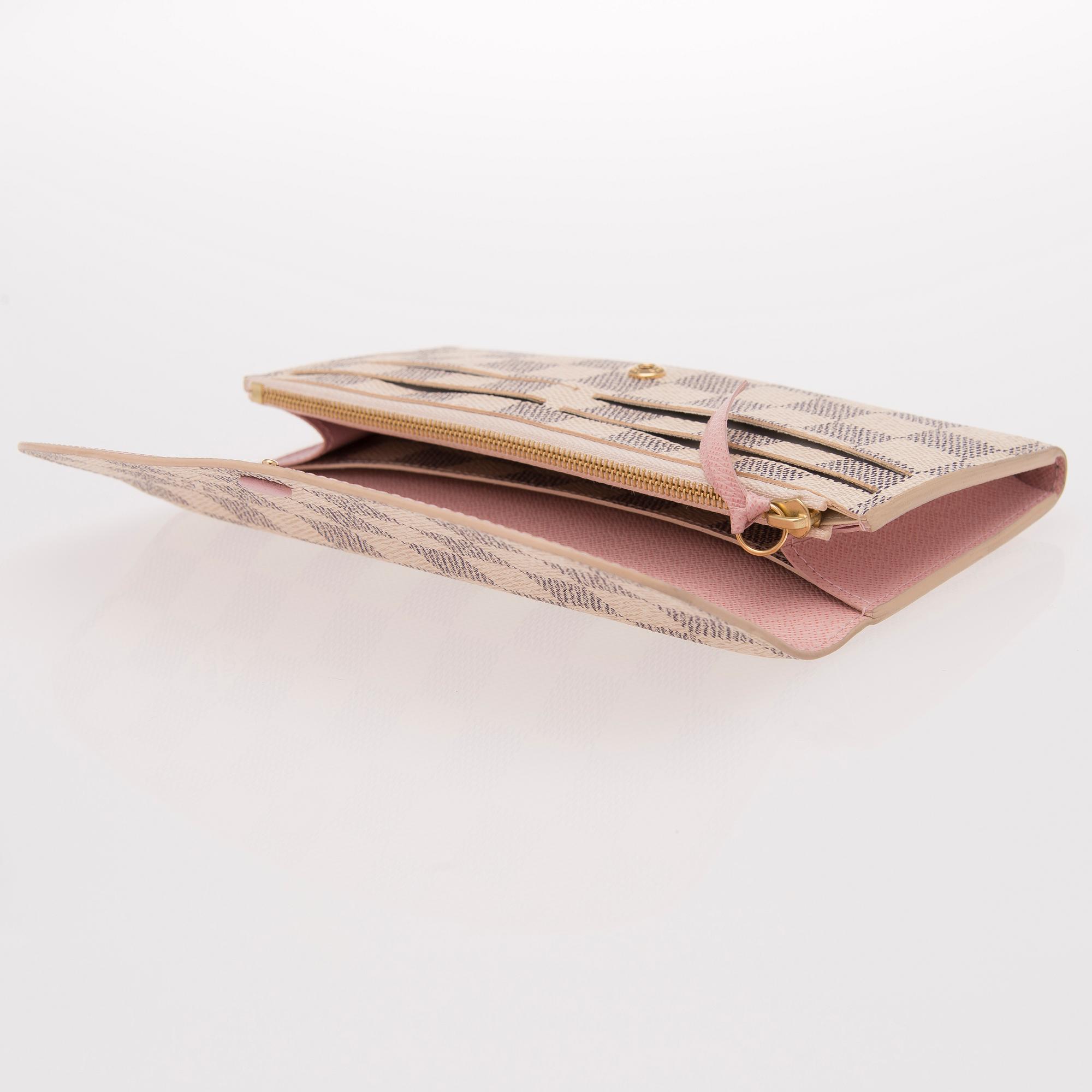 A LOUIS VUITTON WALLET,  "Emilie Damier Azur".