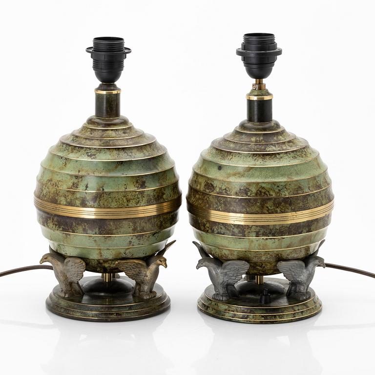 A pair of table lamps, Svenska Metallverken, 1930s/40s.