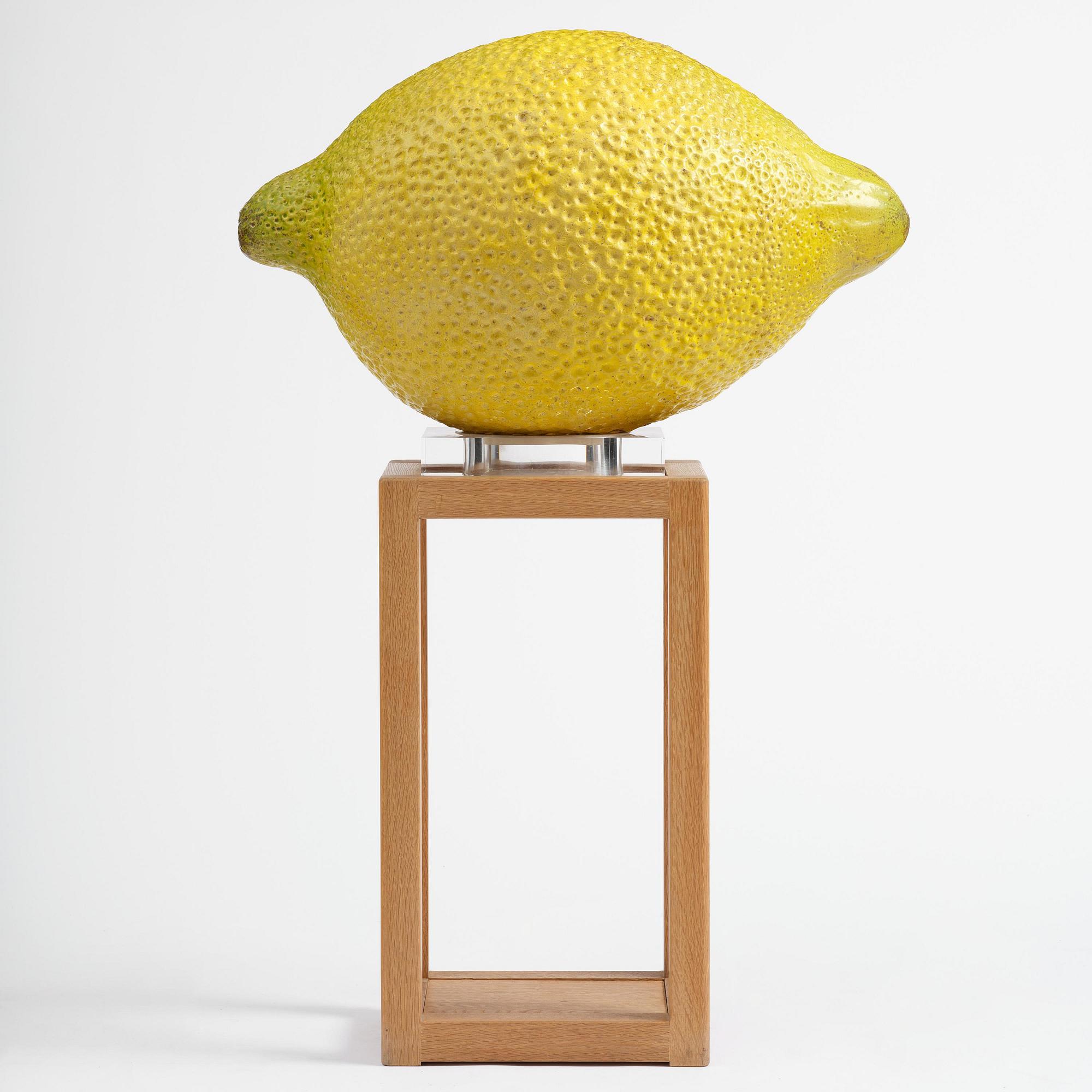 Hans Hedberg, a monumental faience sculpture of a lemon, Biot, France.