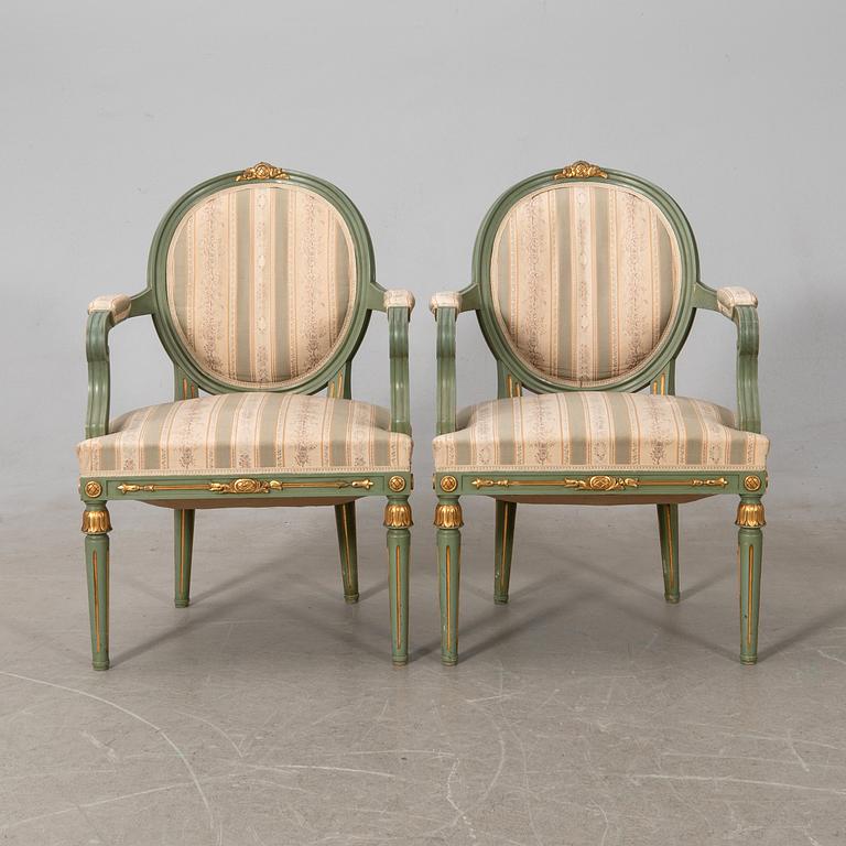 Salon group, 7 dlrs Gustavian style, first half of the 20th century.