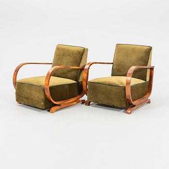 Armchairs, a pair, Art Deco, first half of the 20th century.