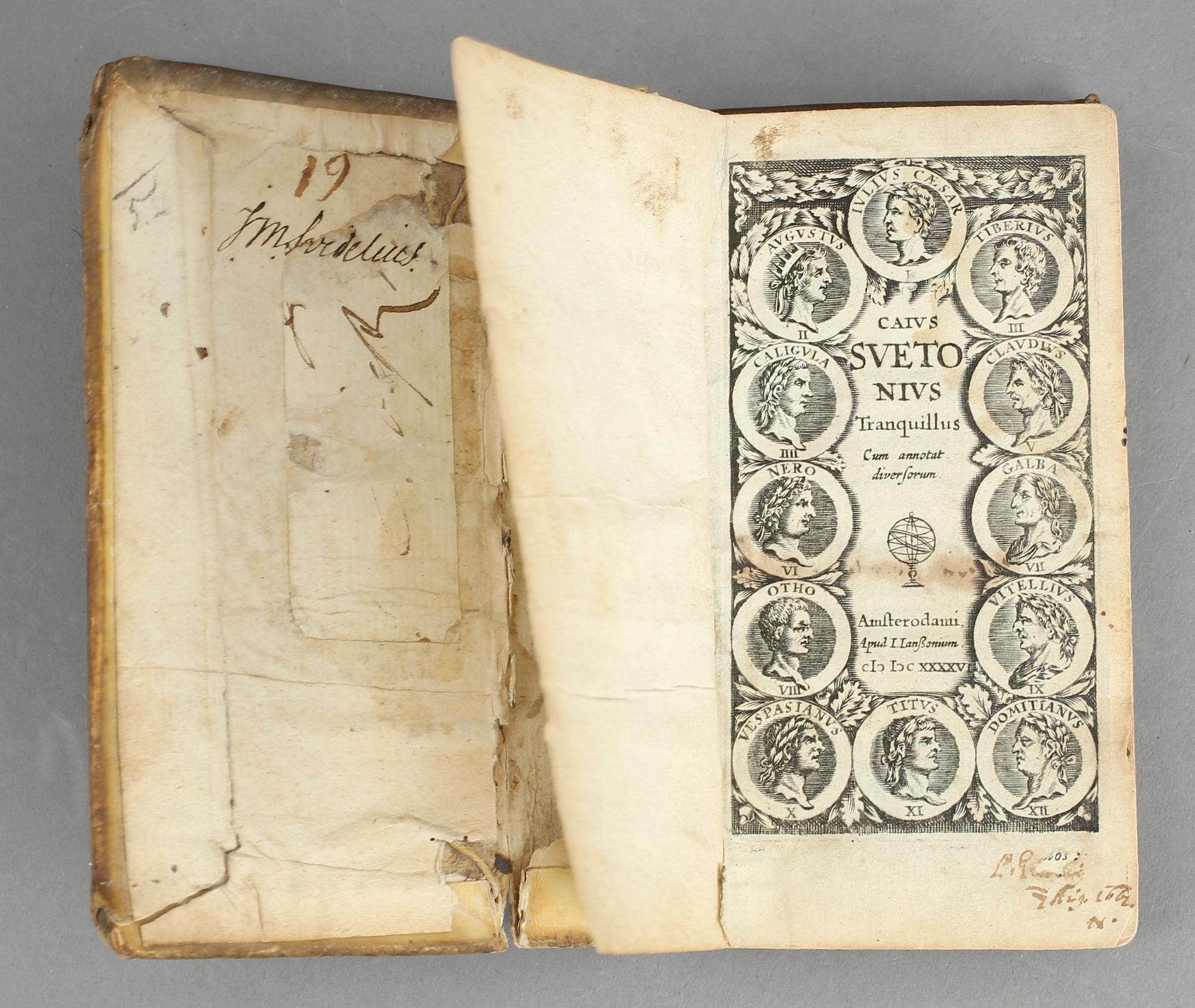BÖCKER, 2 st, Theodorus Johannes Graswinckel, Leiden, samt C S T Sueton, Amsterdam, 1600-tal.