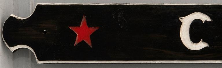 Namnskylt för båt "Clara" 1900-tal.