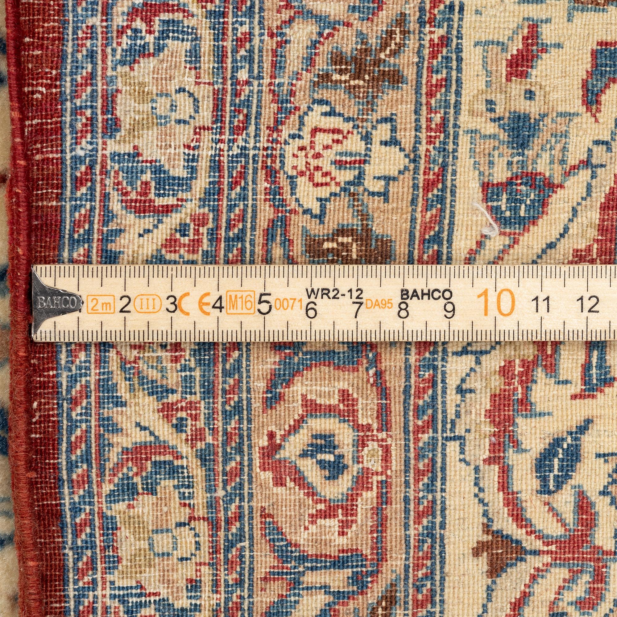 A fine part silk Nain Tudeshk carpet, Central Persia c. 290 x 157 cm.