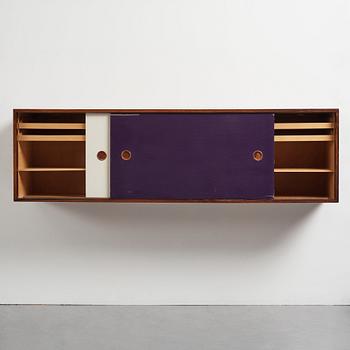 Finn Juhl, a rare wall mounted palisander sideboard, Bovirke, Denmark 1950s.