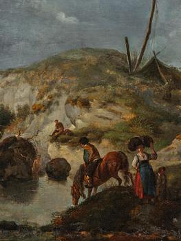 Jan Wijnants, attributed to, Dune landscape with figures.