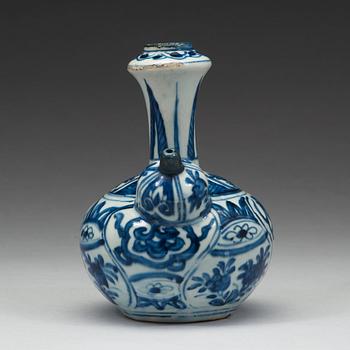 A blue and white kendi, Ming dynasty, Wanli (1572-1620).