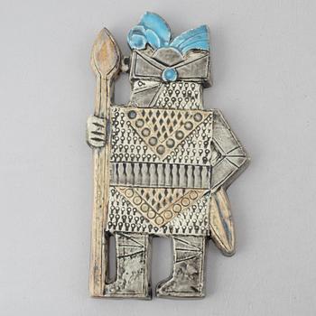 Lisa Larson, väggreliefer, 4 st, stengods, ur serien "Drabant", Gustavsberg.