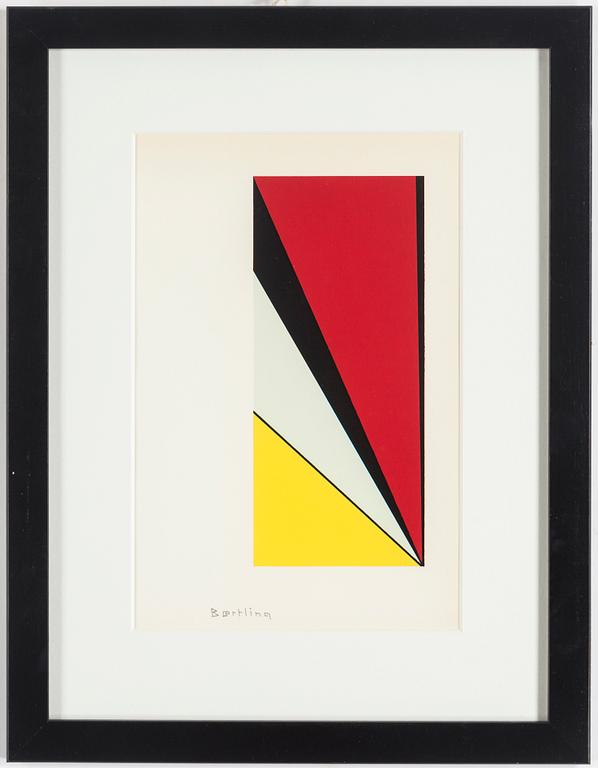 OLLE BAERTLING, silkscreen, from the book "Teckning, målning, grafik. Tekniker inom bildkonsten", Per Bjurström, signed.